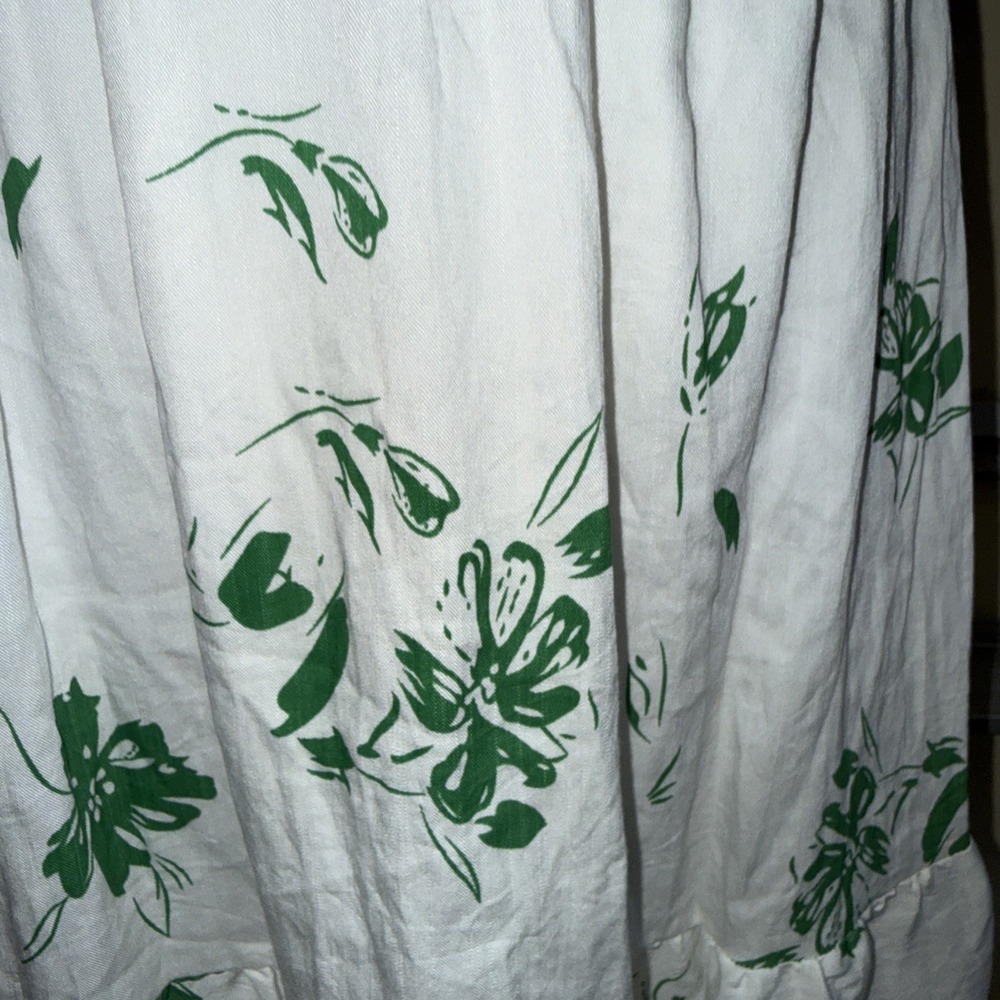 Reverse Dainty‎ Floral Crossover Midi Dress Sz Small Grern/White - Picture 5 of 13